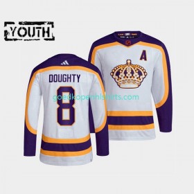 Los Angeles Kings Drew Doughty 8 Adidas 2022 Reverse Retro Wit Authentic Shirt - Kinderen